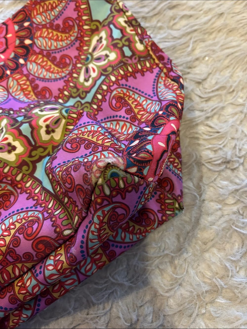 Vera Bradley Resort Medallion Paisley Print Tote in Pink and Burgundy - Picture 6 of 9